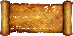 Toperczer Tibor névjegykártya